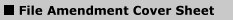 File Amendment Cover Sheet